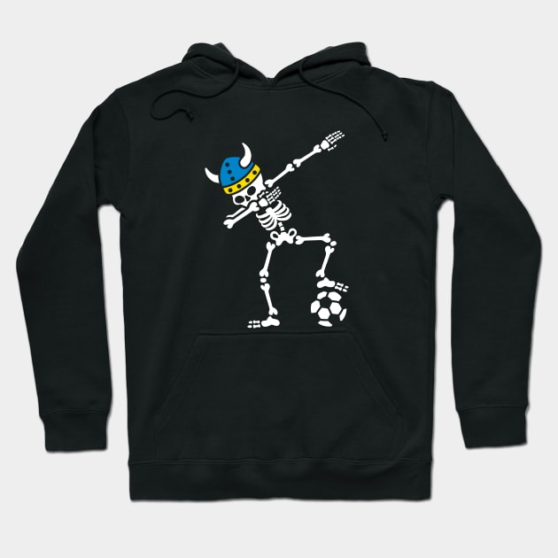 Sweden dab dabbing skeleton soccer football Hoodie by LaundryFactory